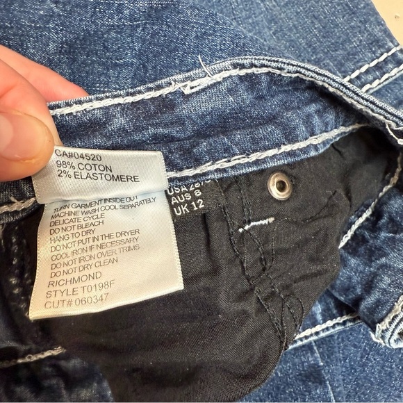 Women’s Size 6 28 waist Tru Luxe cuffed blue jeans straight leg - Picture 5 of 15